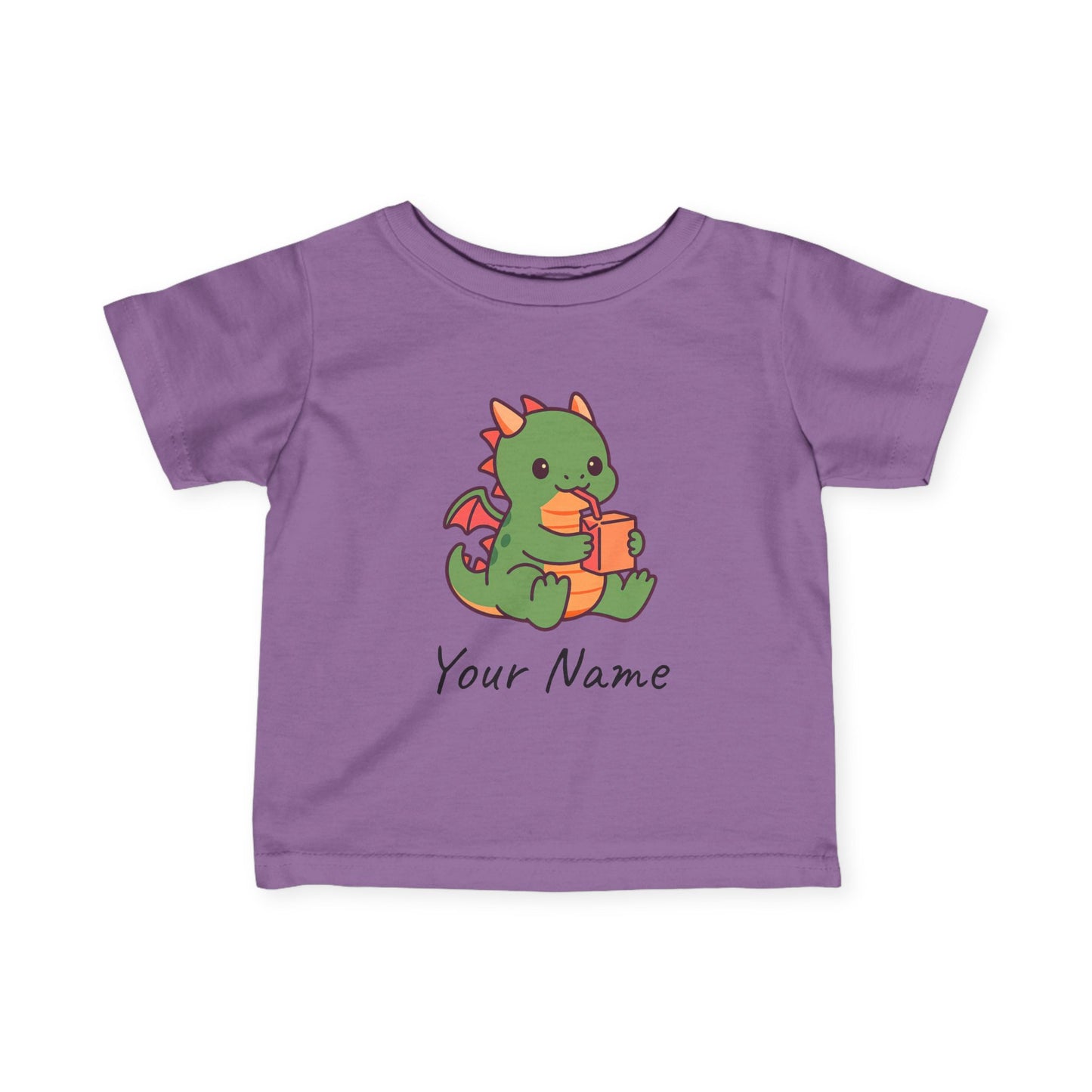 Personalized Cute Dragon & Juice Box Infant T-Shirt