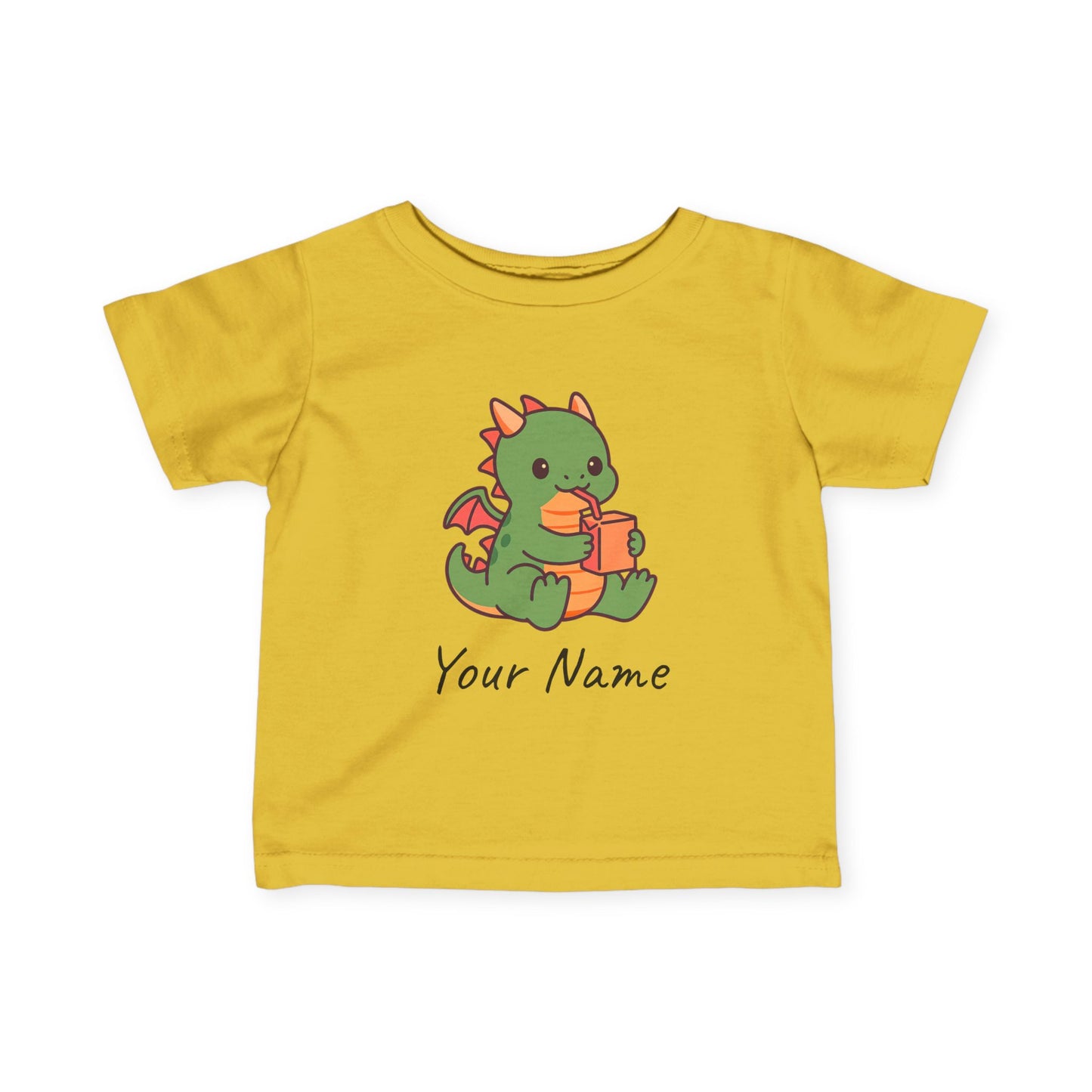Personalized Cute Dragon & Juice Box Infant T-Shirt