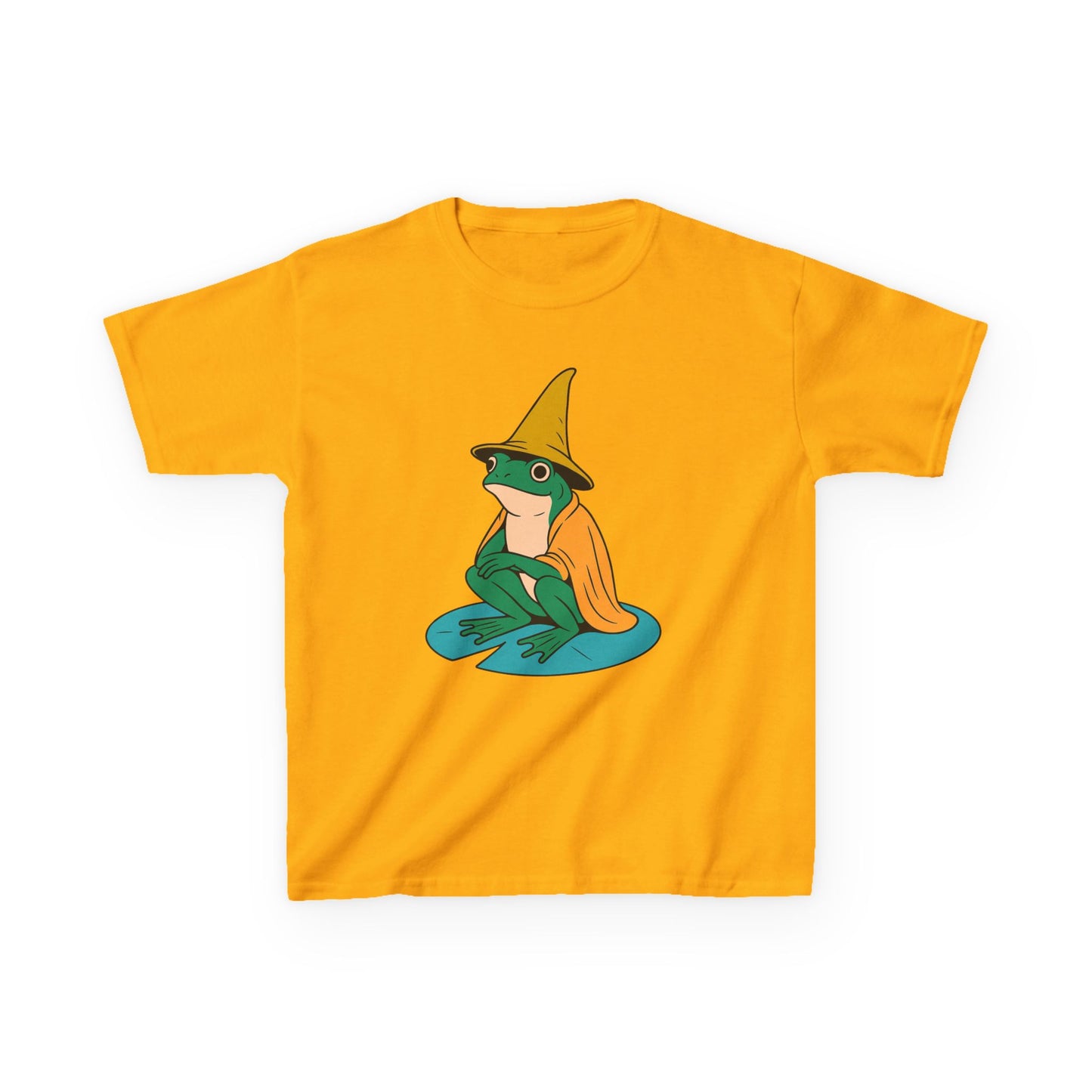 Frog Wizard on a Lilypad Kids T-Shirt