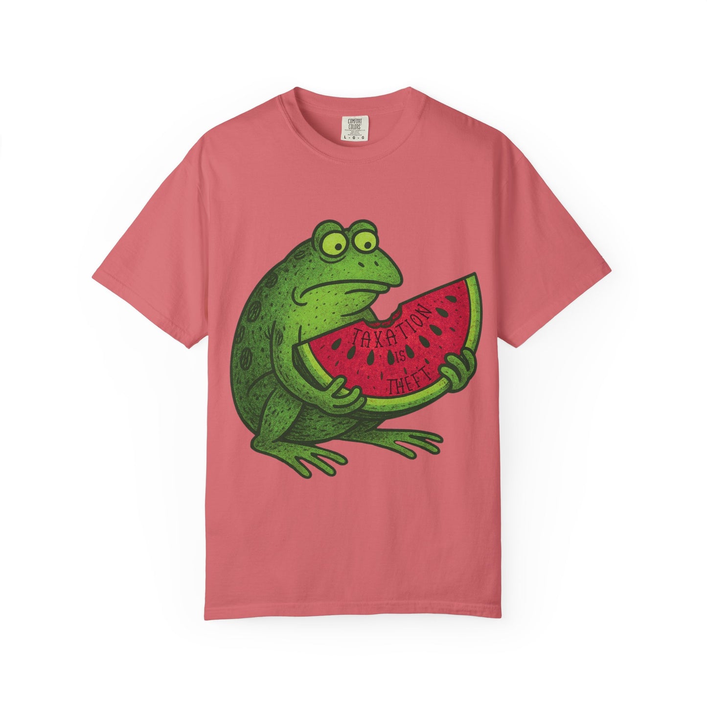 “Taxation Is Theft” Frog Tee – Watermelon Woes