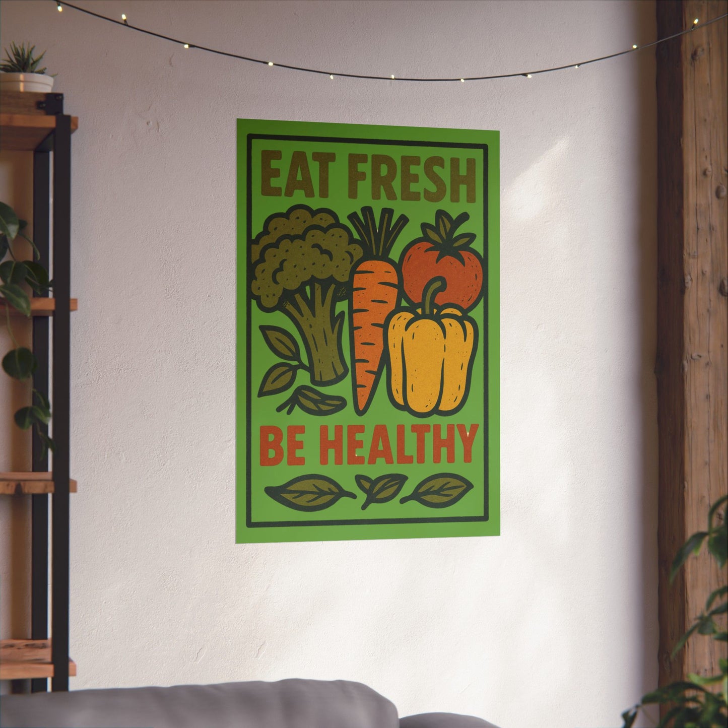 Eat Fresh, Be Healthy – Retro Wellness Art Print