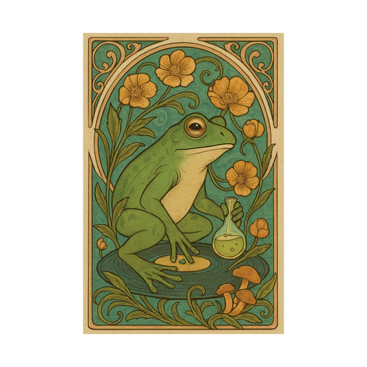 The Blooming Mix – Art Nouveau Frog Poster Print