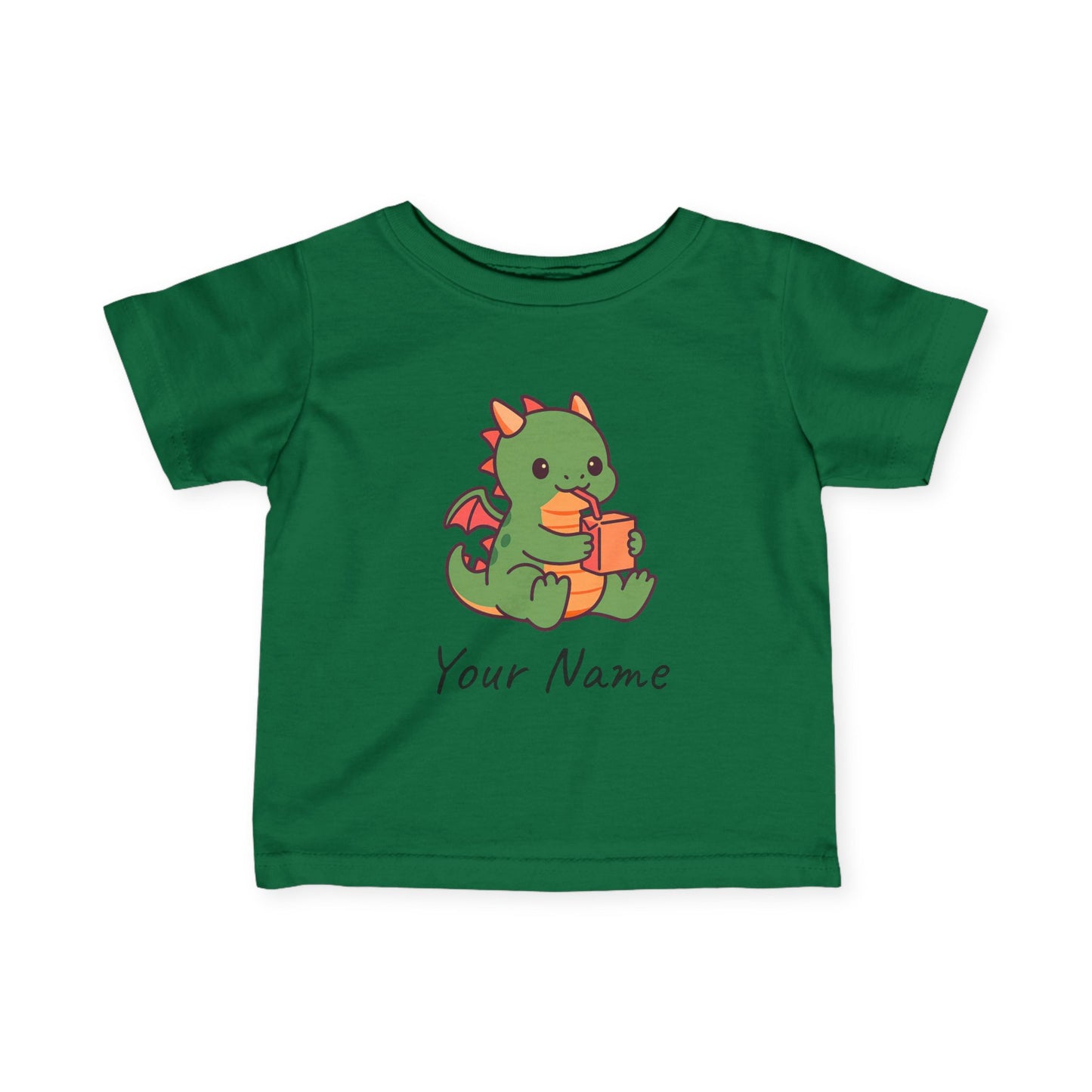 Personalized Cute Dragon & Juice Box Infant T-Shirt