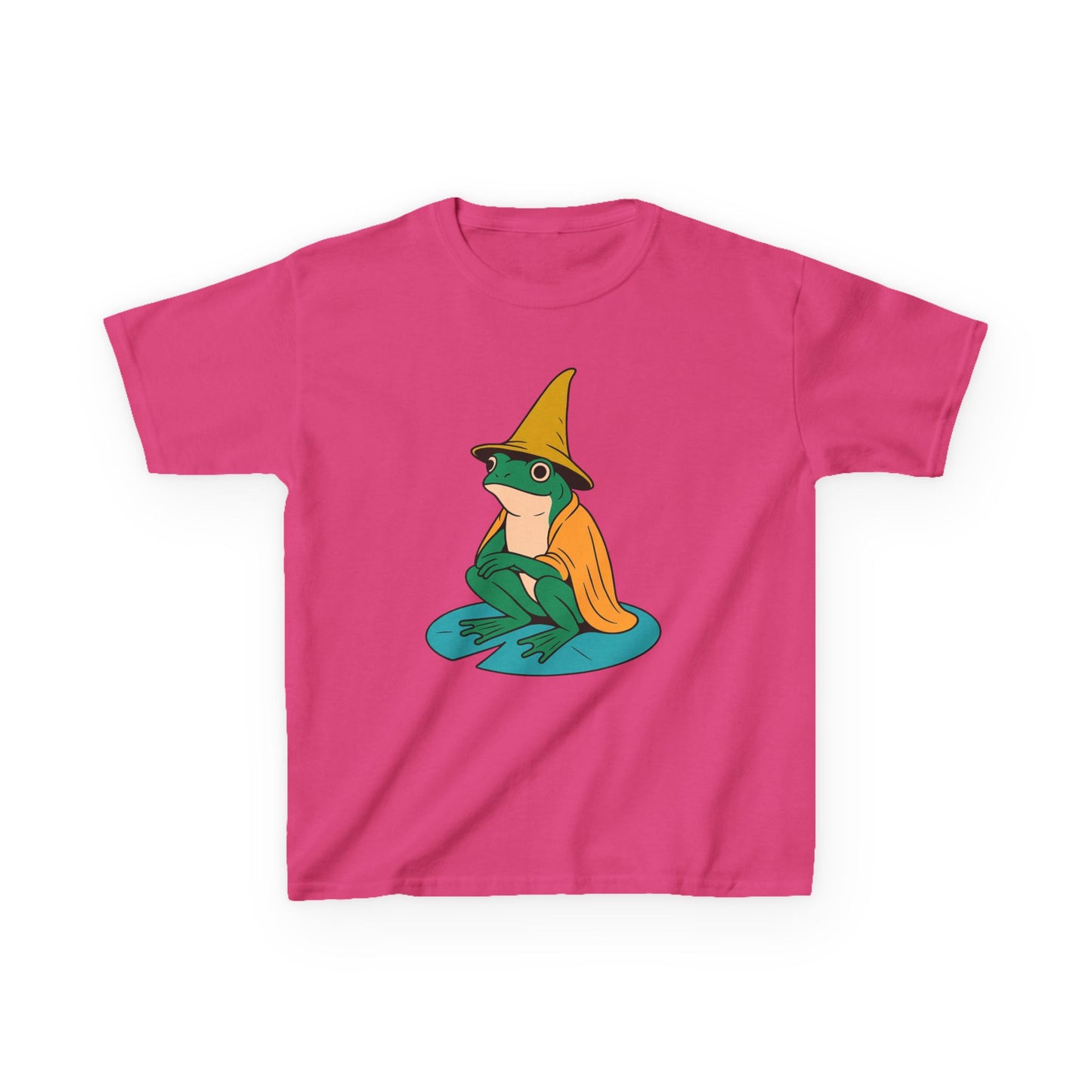 Frog Wizard on a Lilypad Kids T-Shirt