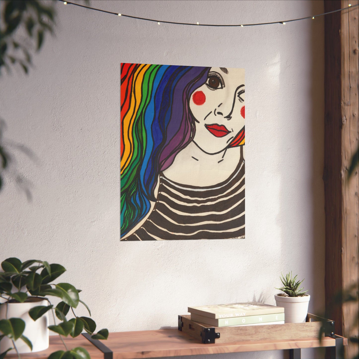 Chromatic Reverie – Rainbow Hair Art Print