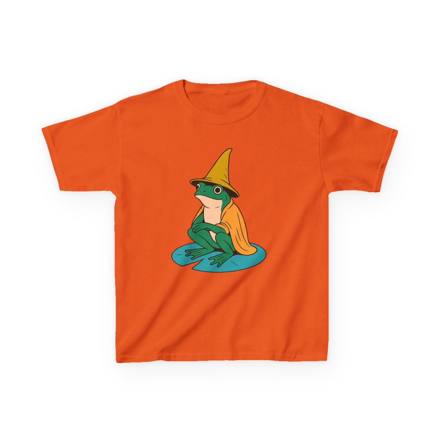 Frog Wizard on a Lilypad Kids T-Shirt