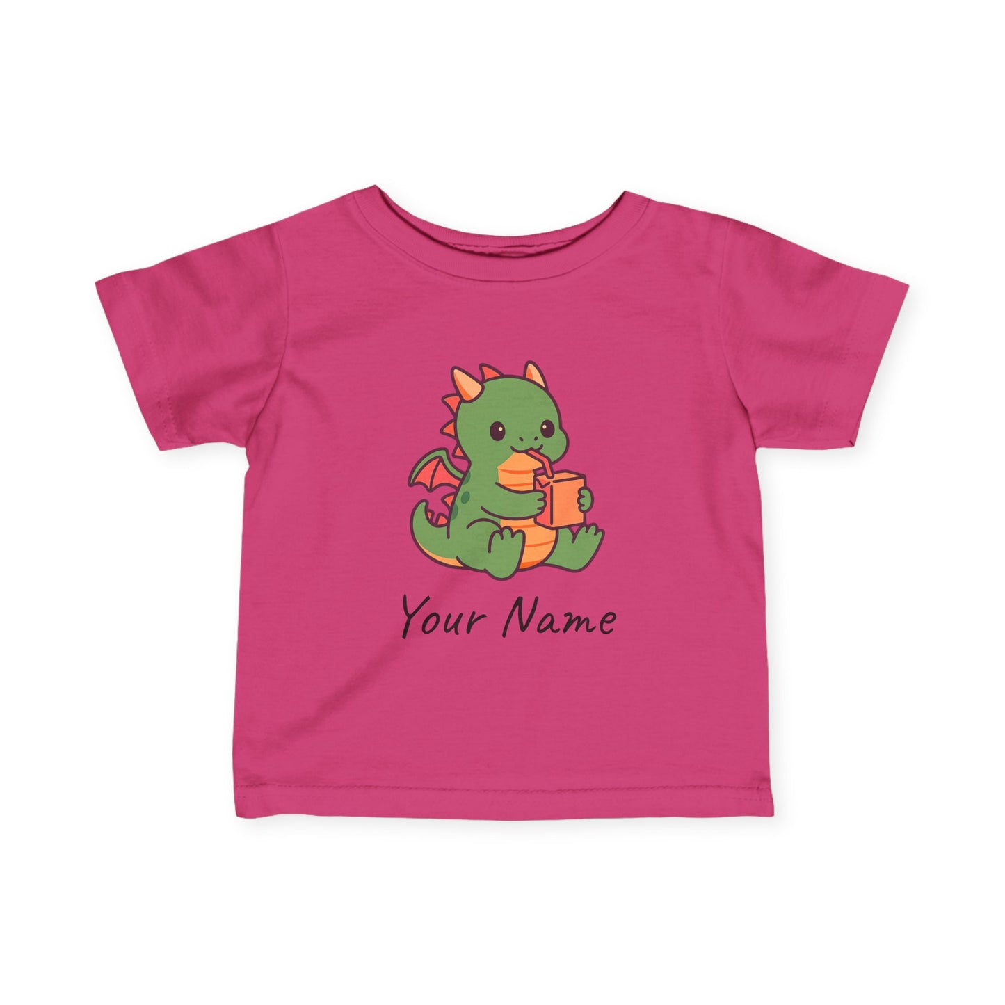 Personalized Cute Dragon & Juice Box Infant T-Shirt
