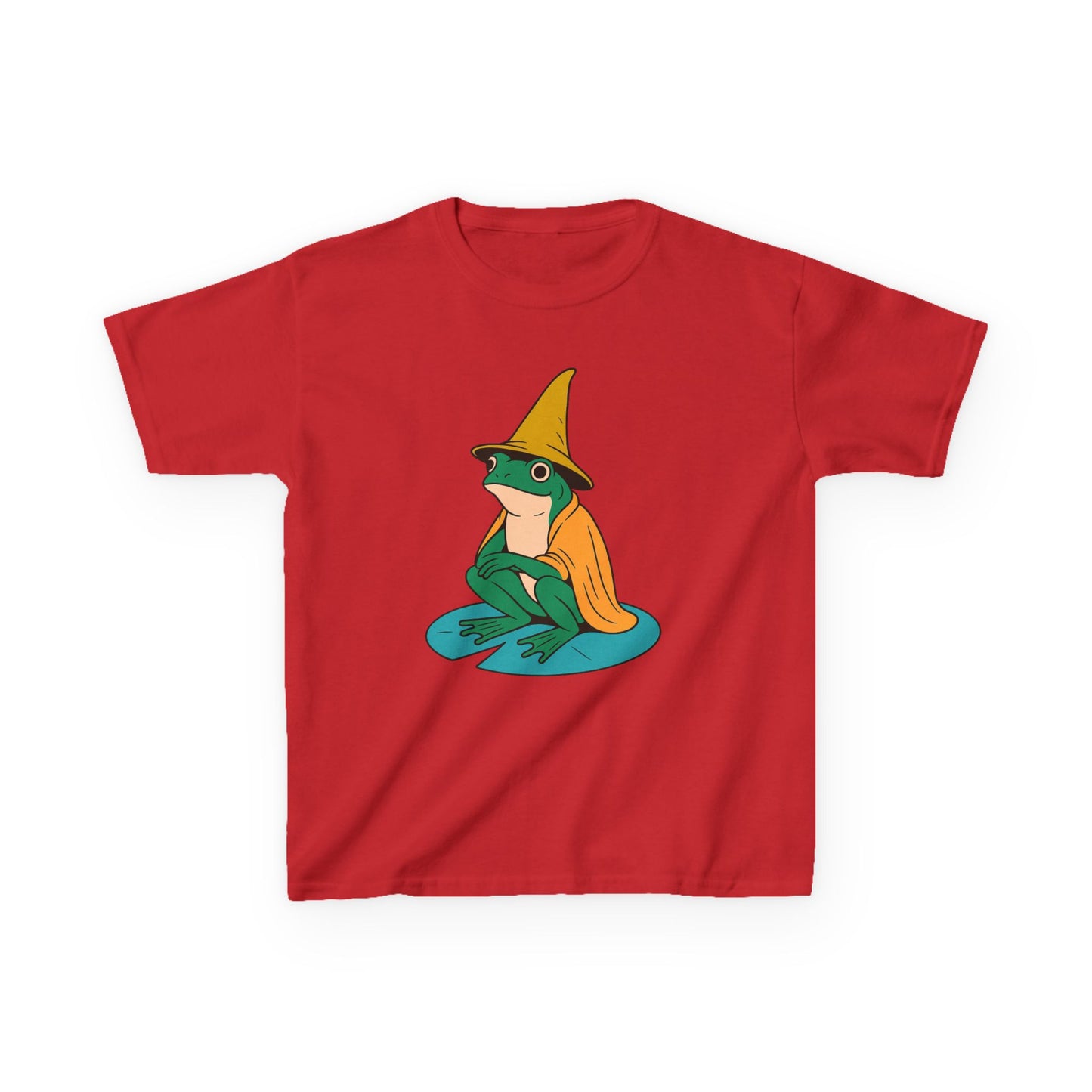 Frog Wizard on a Lilypad Kids T-Shirt