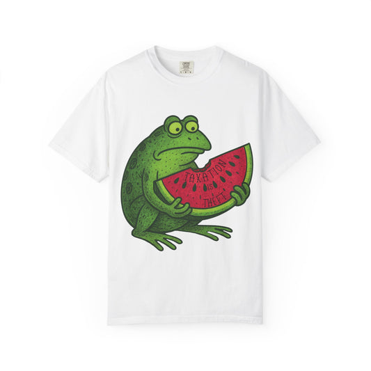 “Taxation Is Theft” Frog Tee – Watermelon Woes