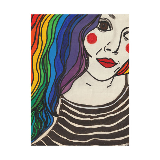 Chromatic Reverie – Rainbow Hair Art Print