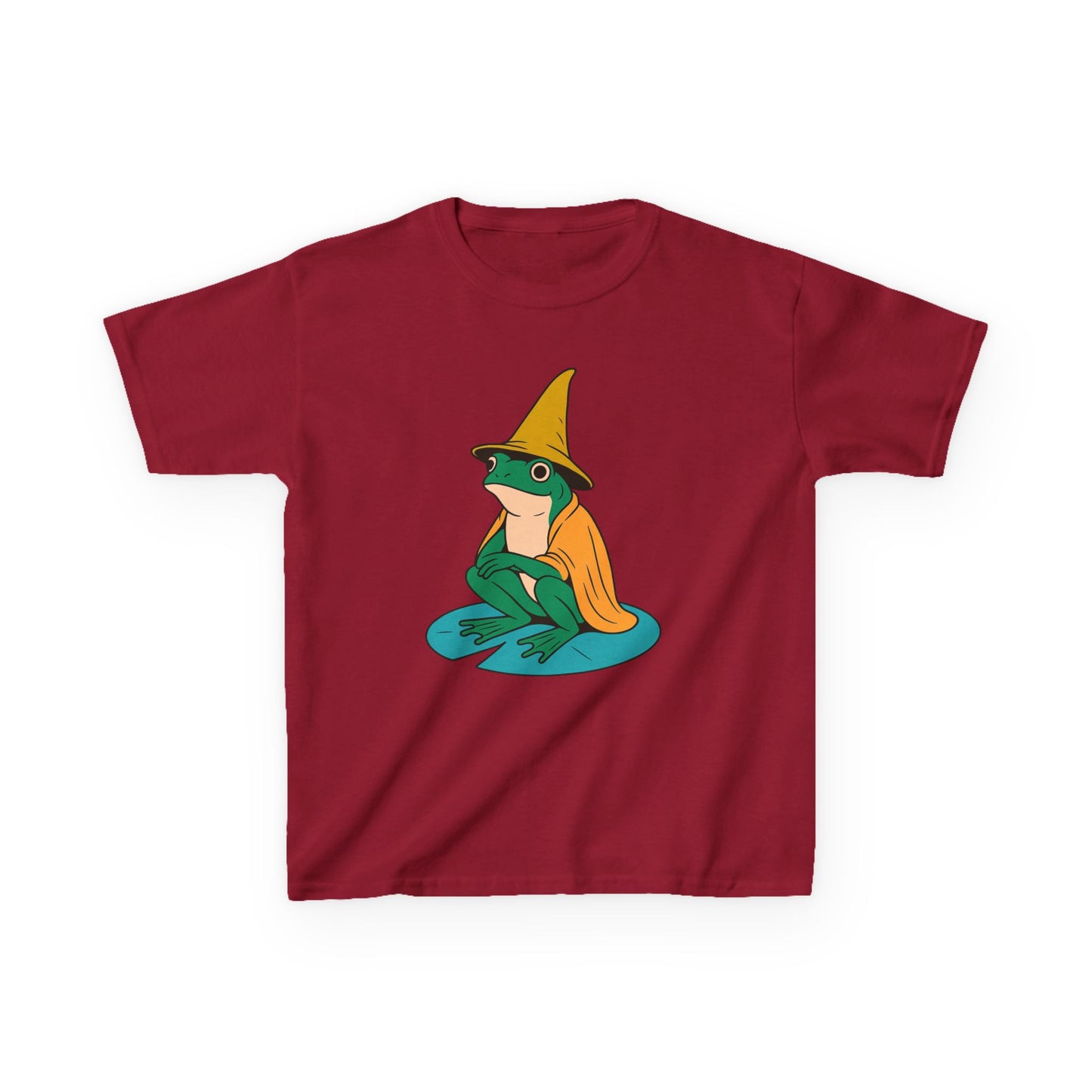 Frog Wizard on a Lilypad Kids T-Shirt