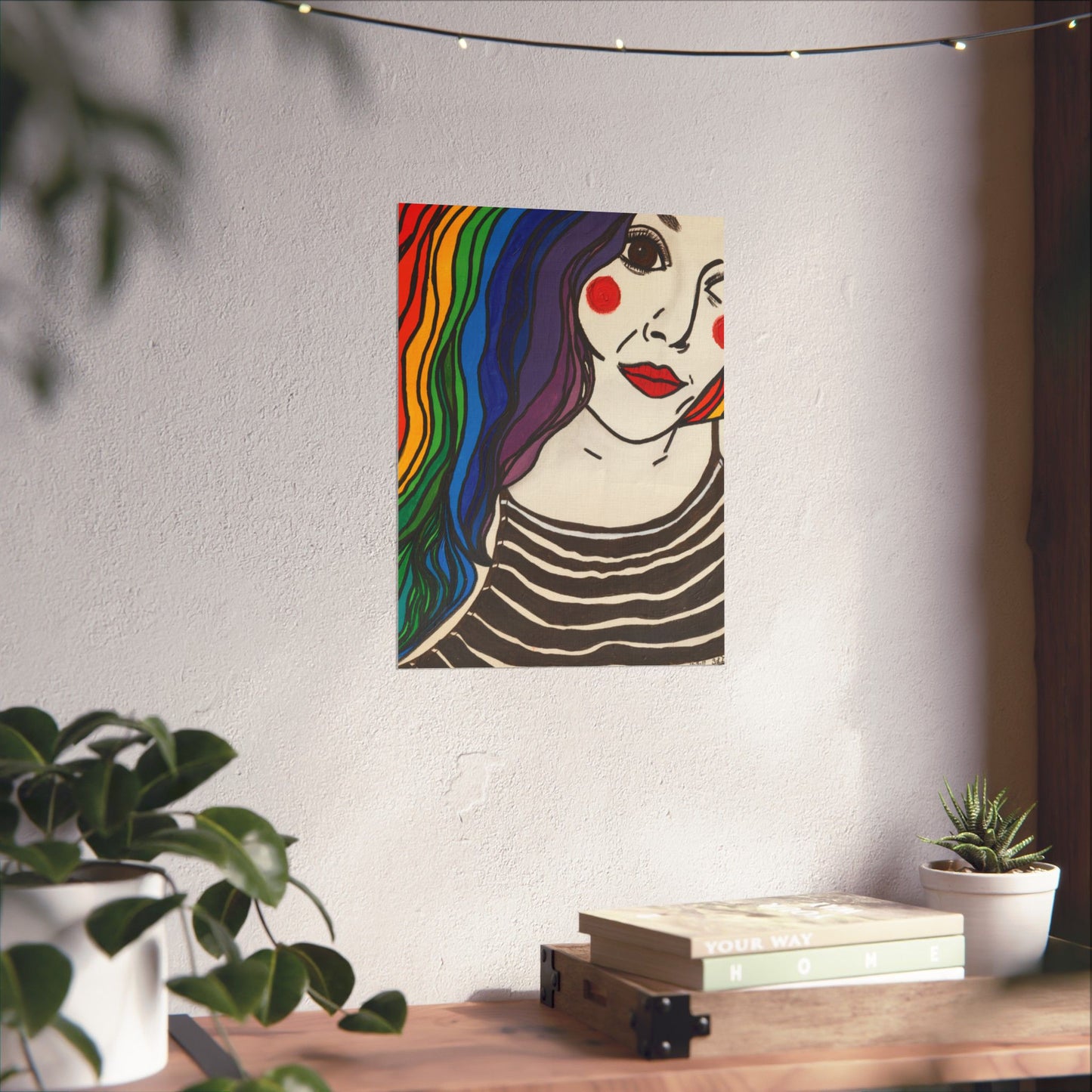Chromatic Reverie – Rainbow Hair Art Print