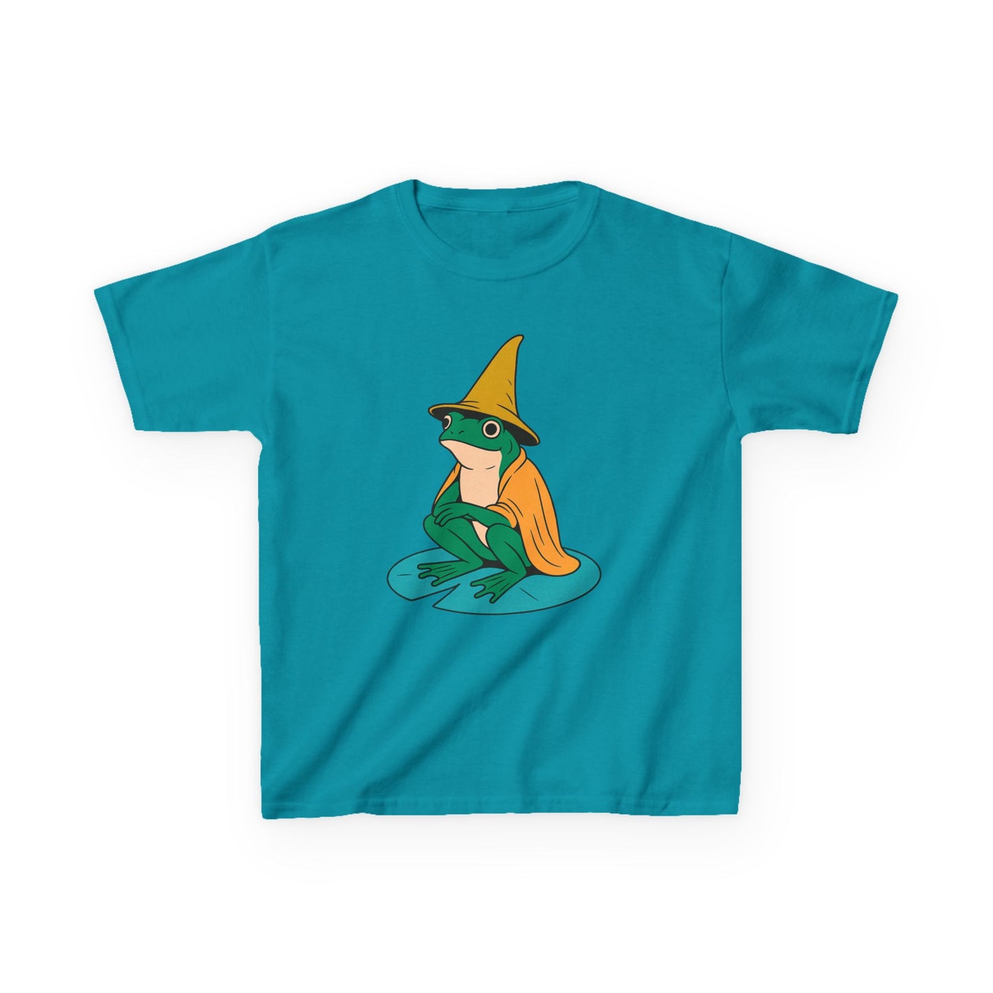 Frog Wizard on a Lilypad Kids T-Shirt