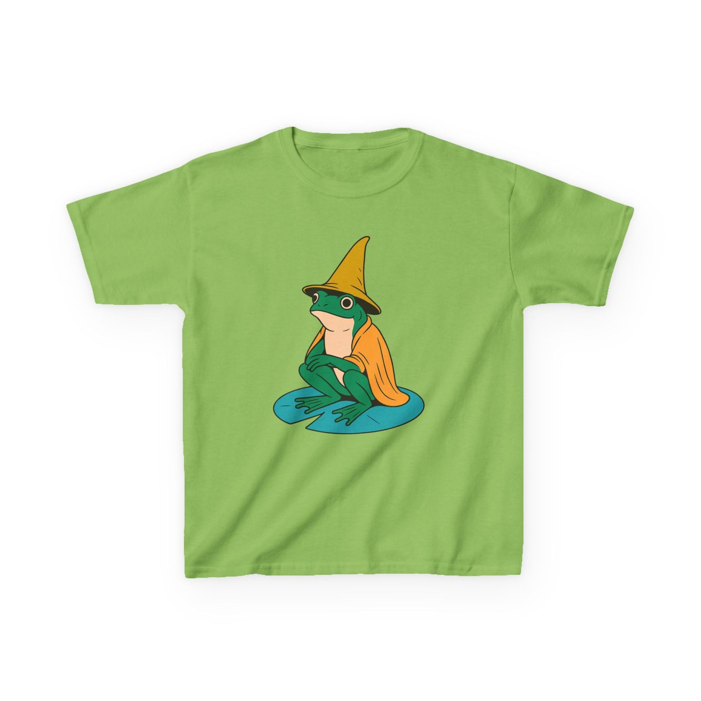 Frog Wizard on a Lilypad Kids T-Shirt