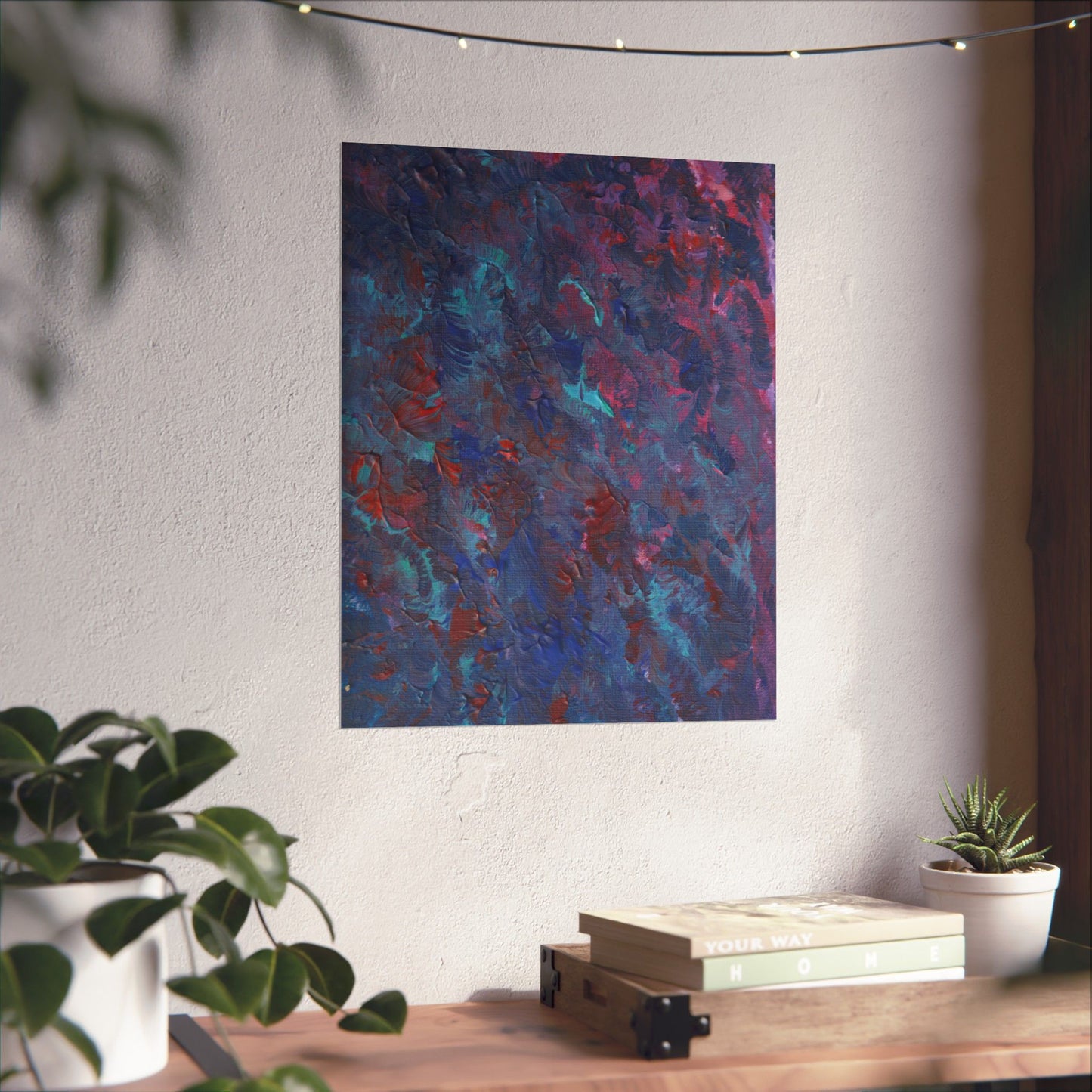 Dreamlight Bloom – Abstract Canvas-Inspired Art Print