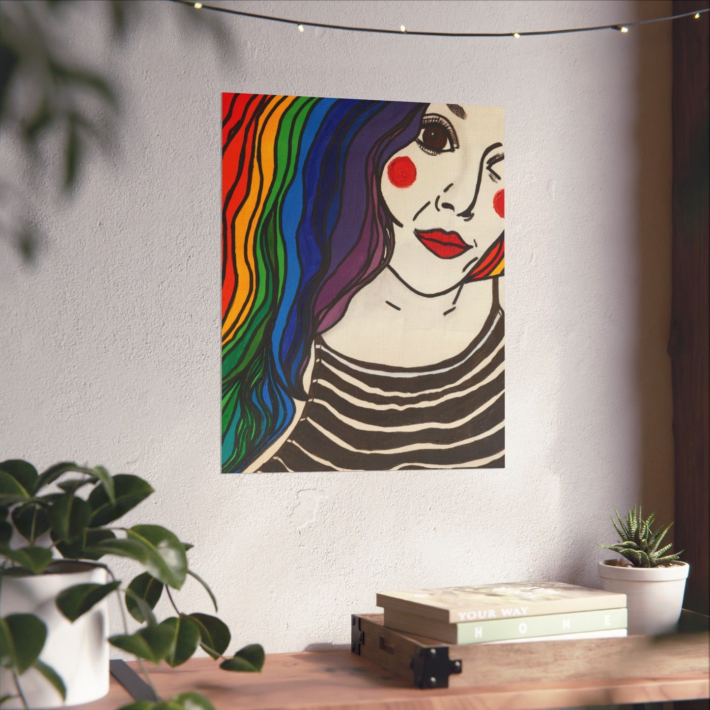 Chromatic Reverie – Rainbow Hair Art Print