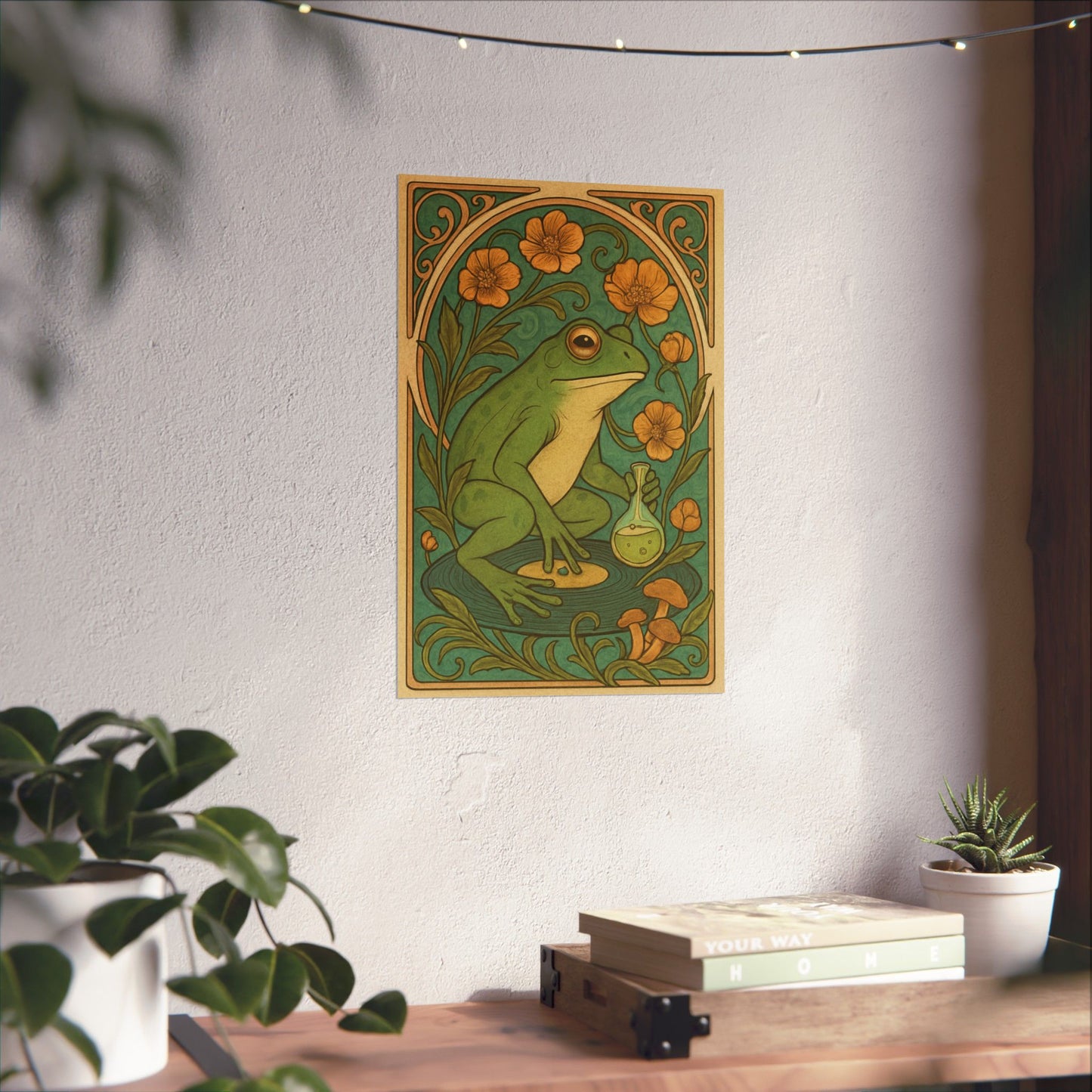 The Blooming Mix – Art Nouveau Frog Poster Print