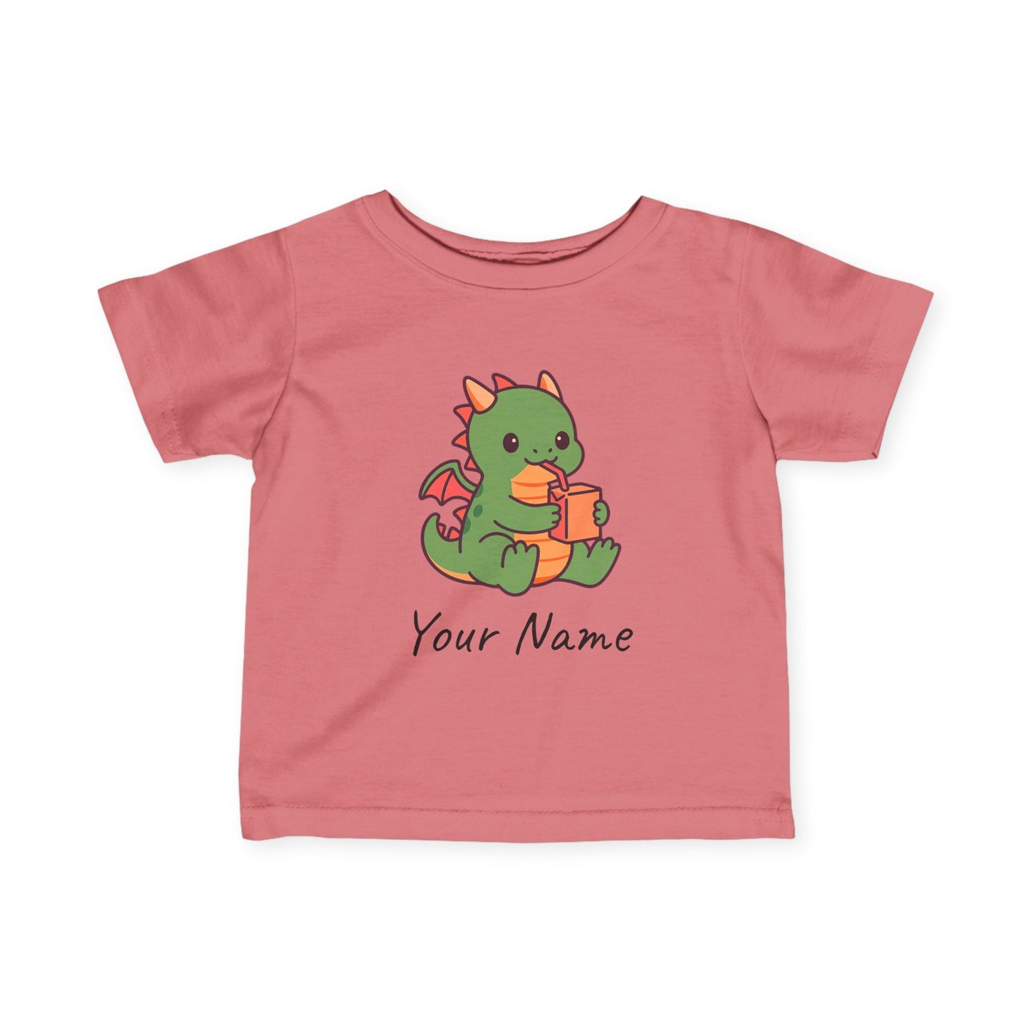 Personalized Cute Dragon & Juice Box Infant T-Shirt