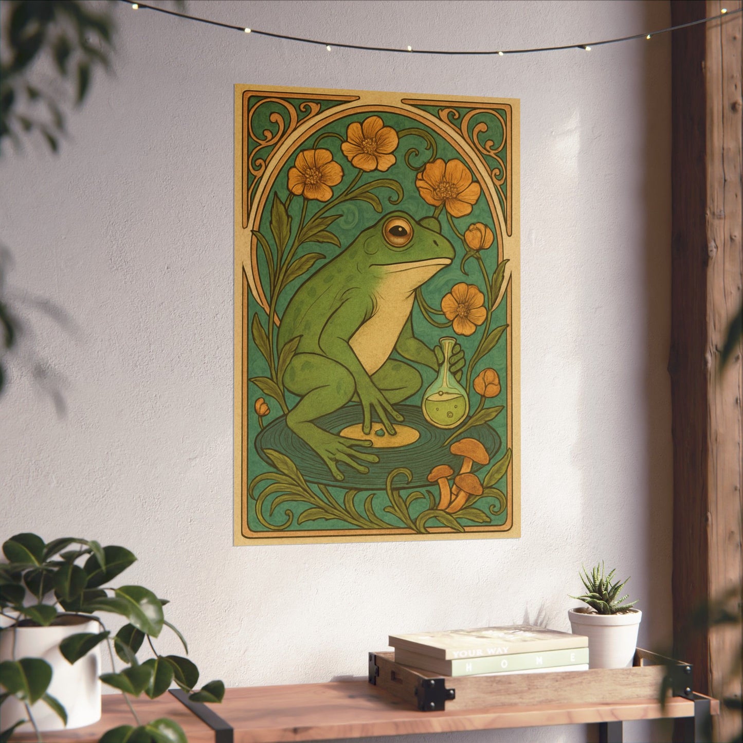 The Blooming Mix – Art Nouveau Frog Poster Print