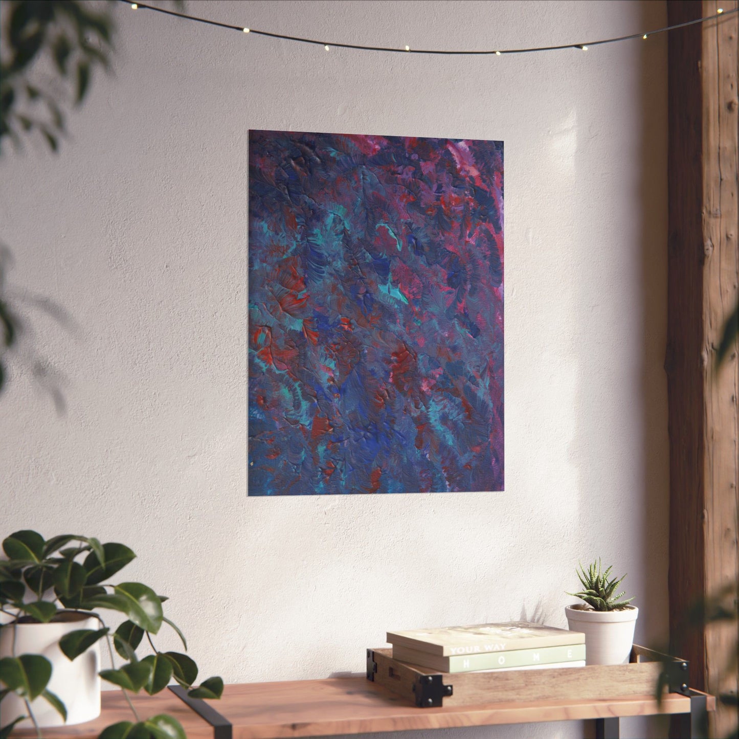 Dreamlight Bloom – Abstract Canvas-Inspired Art Print
