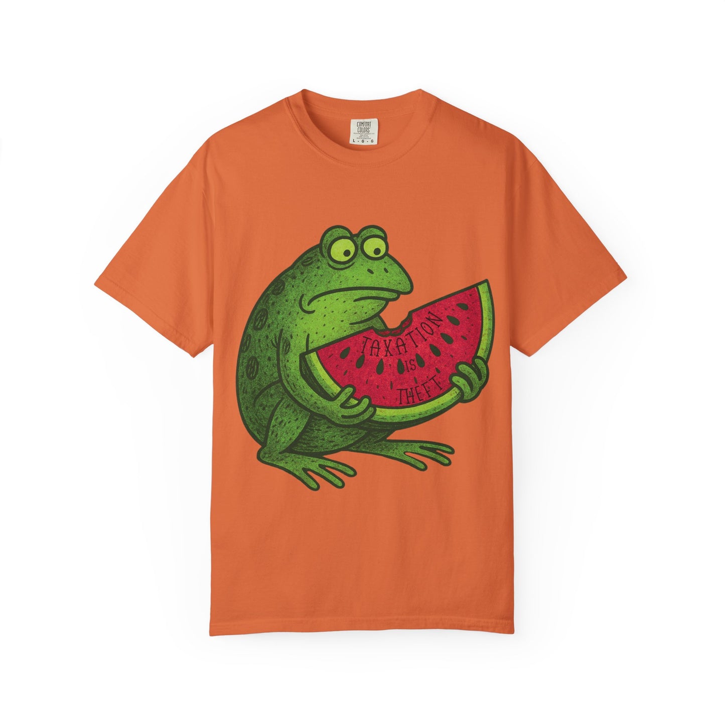 “Taxation Is Theft” Frog Tee – Watermelon Woes
