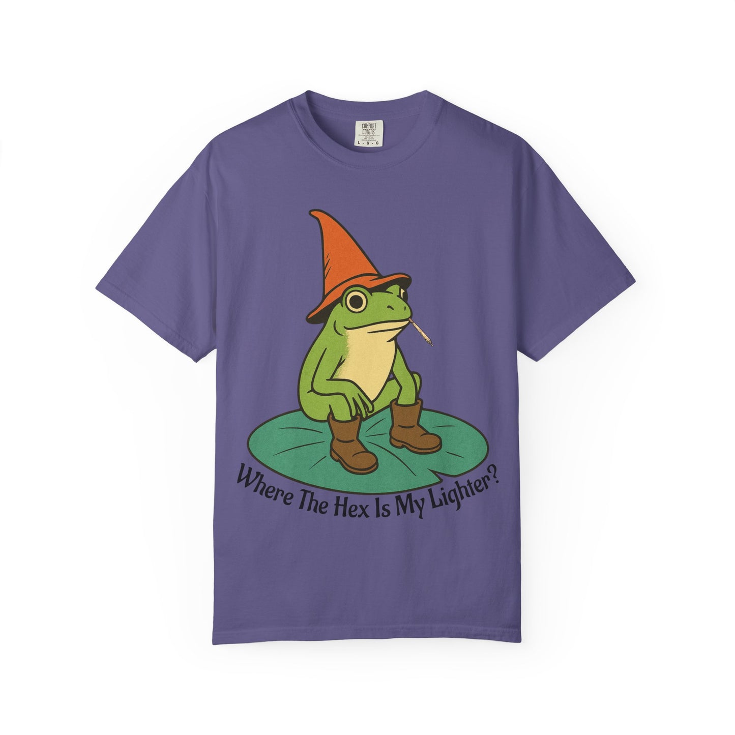 "Where the Hex is My Lighter?" – Wizard Frog Lilypad Tee