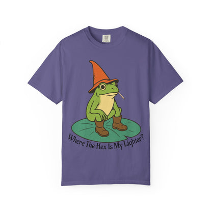 "Where the Hex is My Lighter?" – Wizard Frog Lilypad Tee