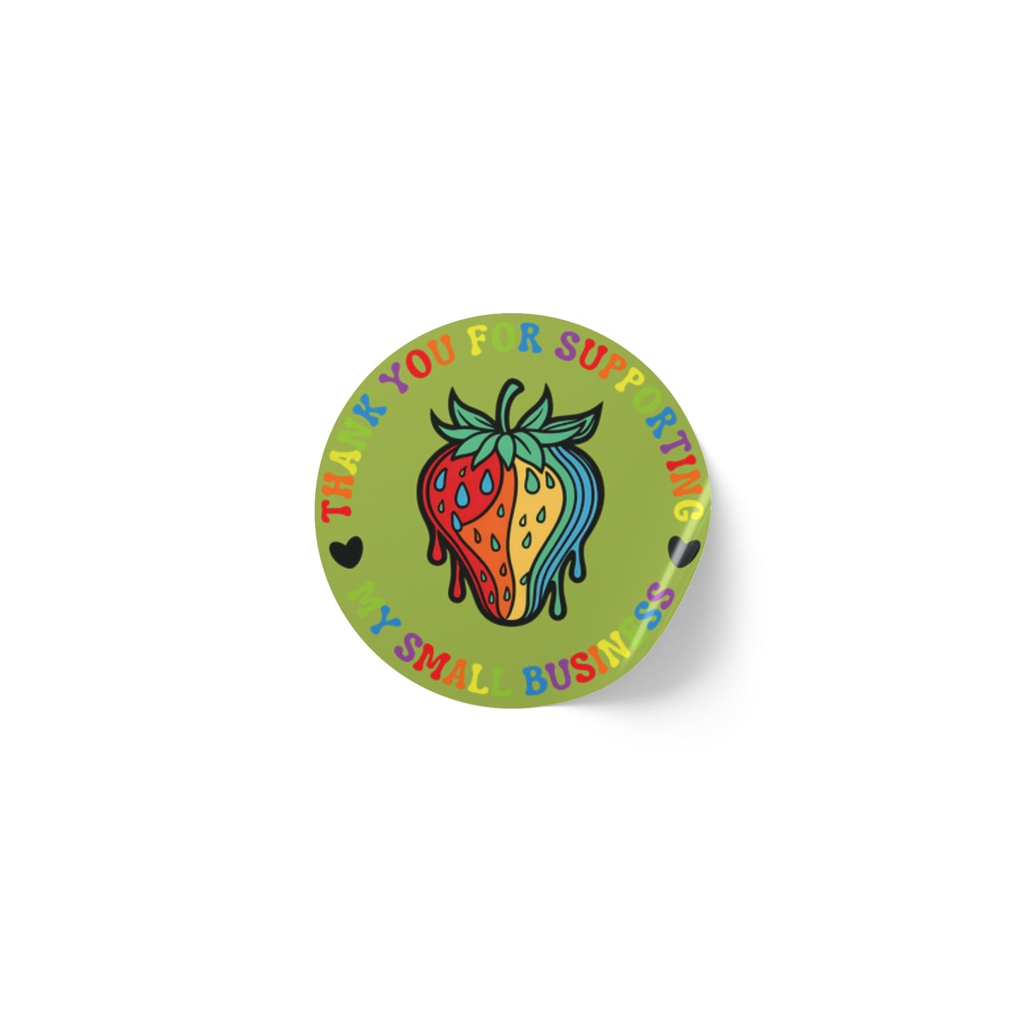 Rainbow Drippy Strawberry “Thank You” Sticker – Pride Edition