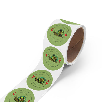 “Slow Made with Love” Custom Snail Sticker Roll