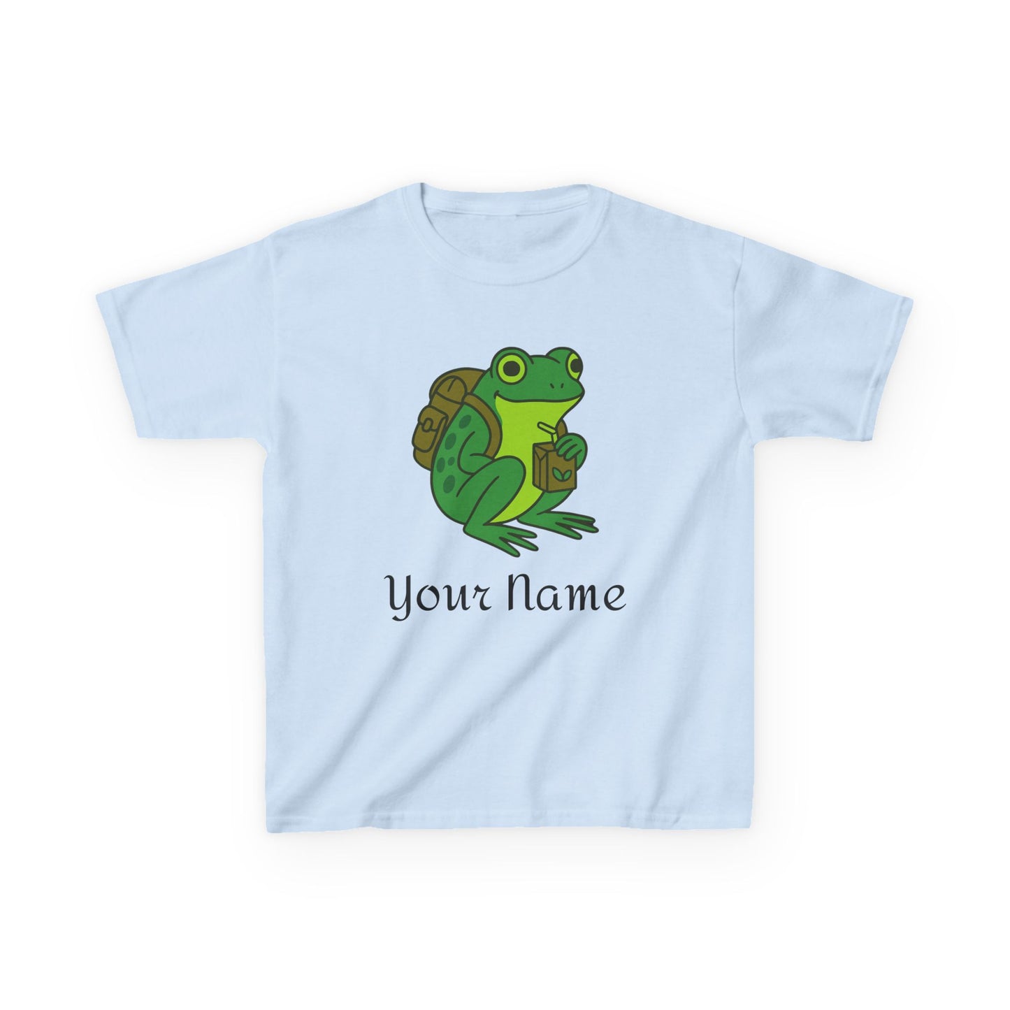 Personalized Green Frog Backpack & Juice Box Kids T-Shirt