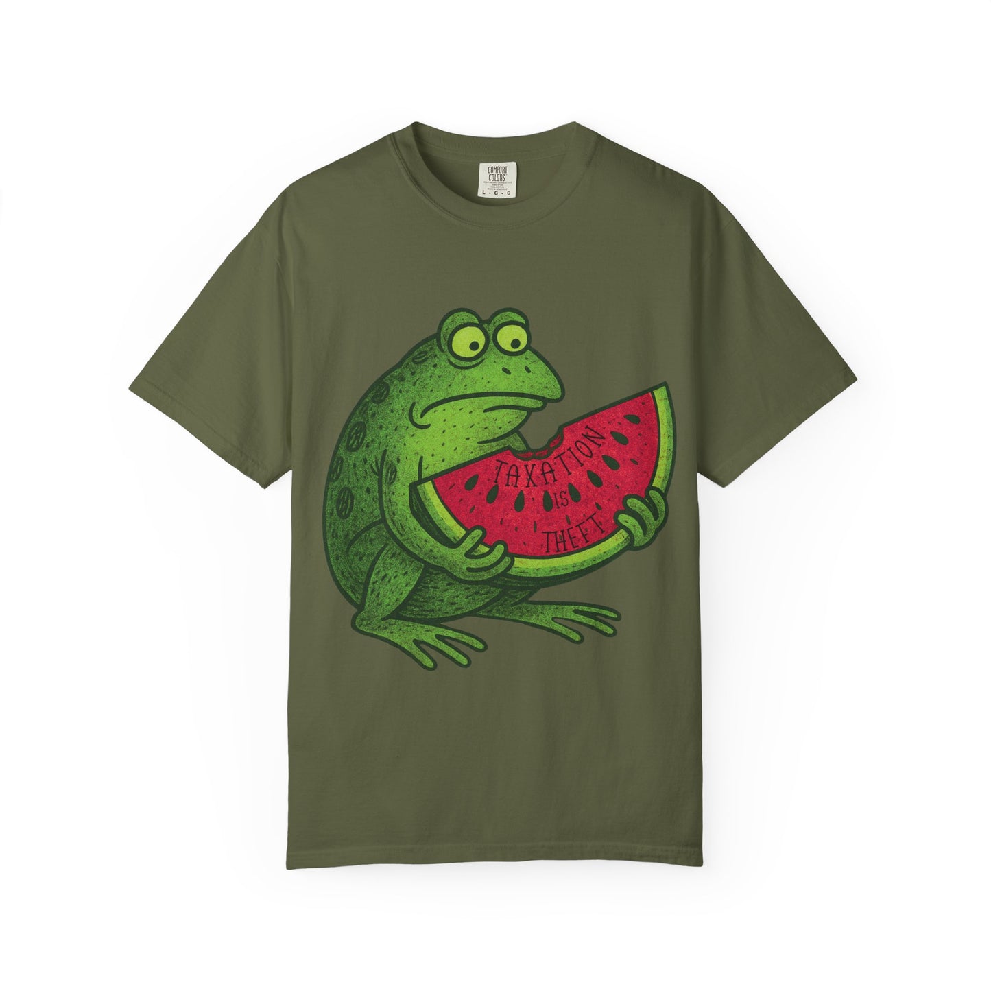 “Taxation Is Theft” Frog Tee – Watermelon Woes