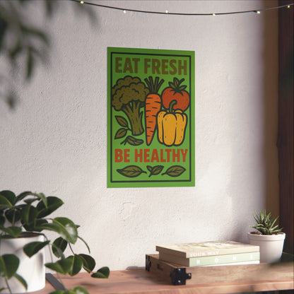 Eat Fresh, Be Healthy – Retro Wellness Art Print