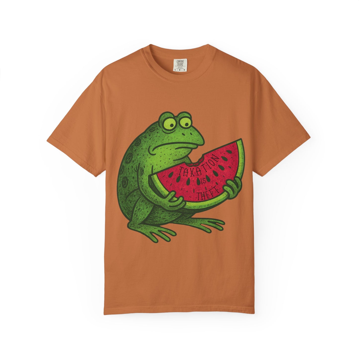 “Taxation Is Theft” Frog Tee – Watermelon Woes