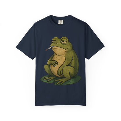 “Long Frog Day” – Grumpy Frog Smoking T-Shirt