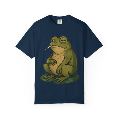 “Long Frog Day” – Grumpy Frog Smoking T-Shirt