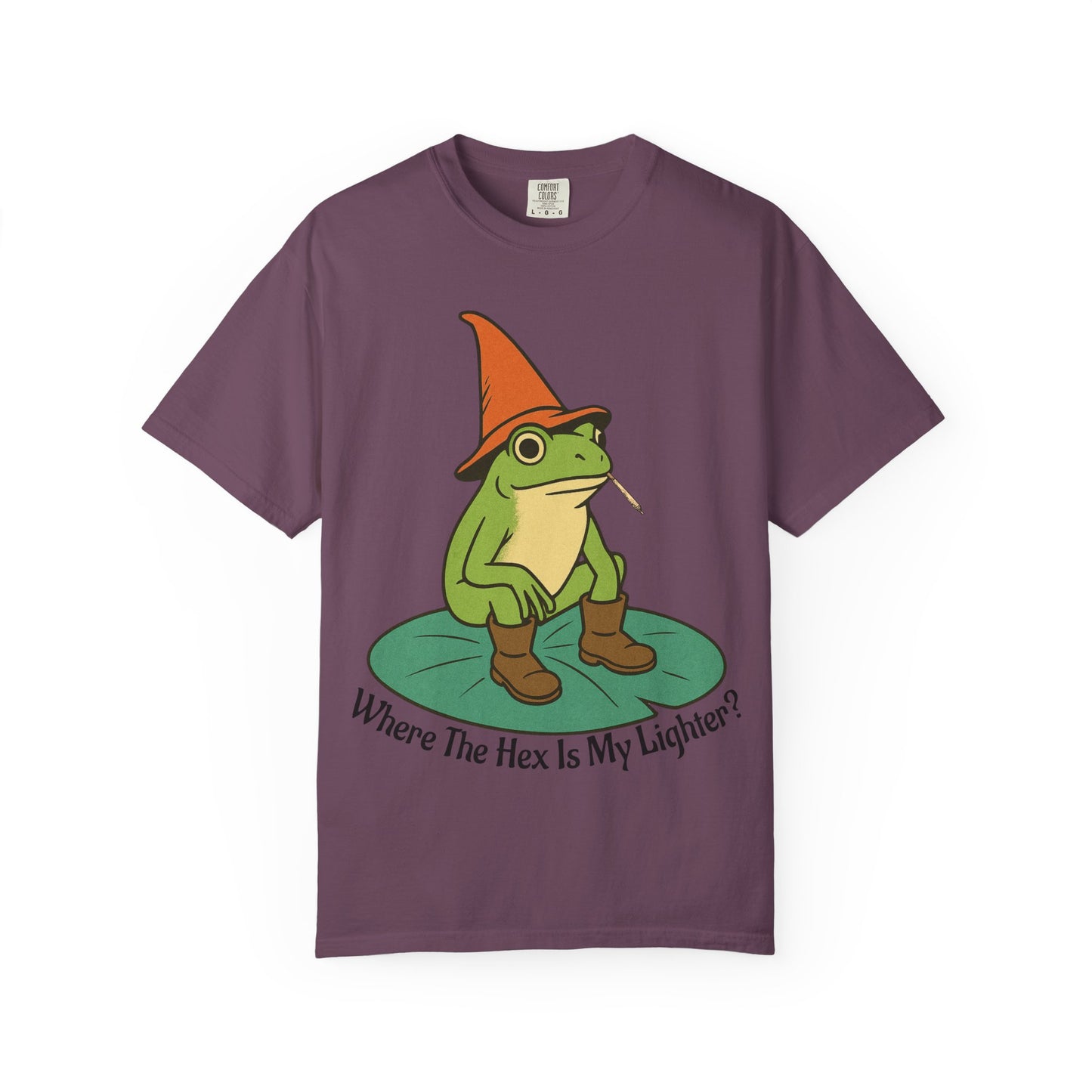 "Where the Hex is My Lighter?" – Wizard Frog Lilypad Tee