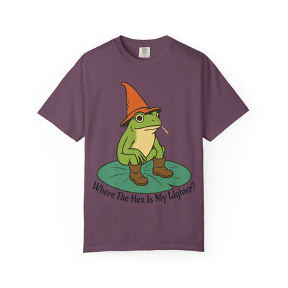 "Where the Hex is My Lighter?" – Wizard Frog Lilypad Tee