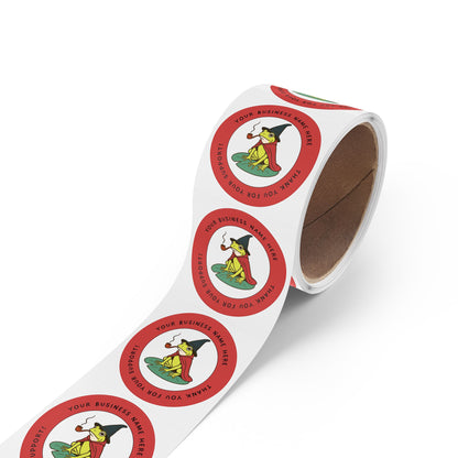 Custom Yellow Wizard Frog Thank You Sticker – Personalized Round Labels
