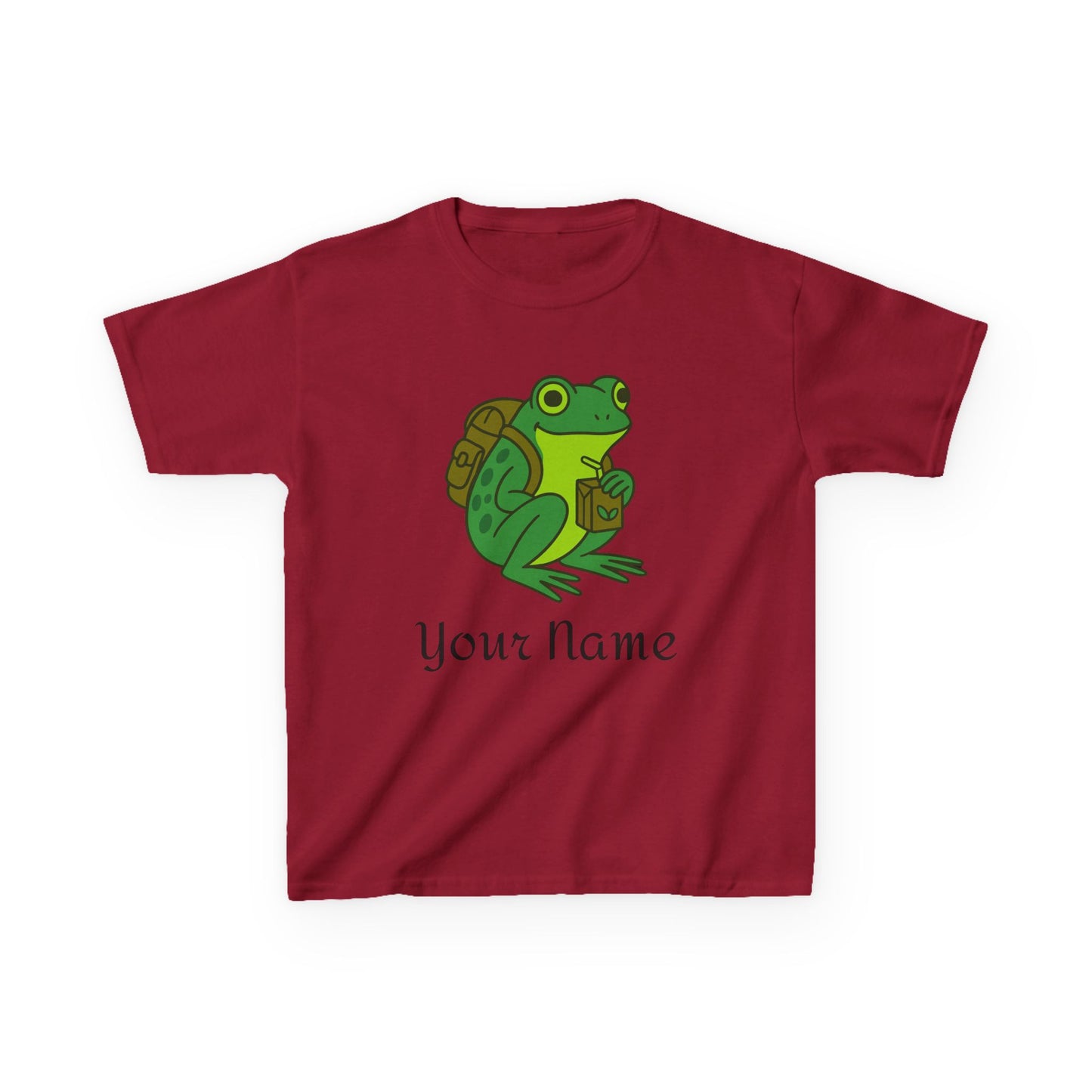 Personalized Green Frog Backpack & Juice Box Kids T-Shirt