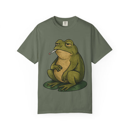 “Long Frog Day” – Grumpy Frog Smoking T-Shirt
