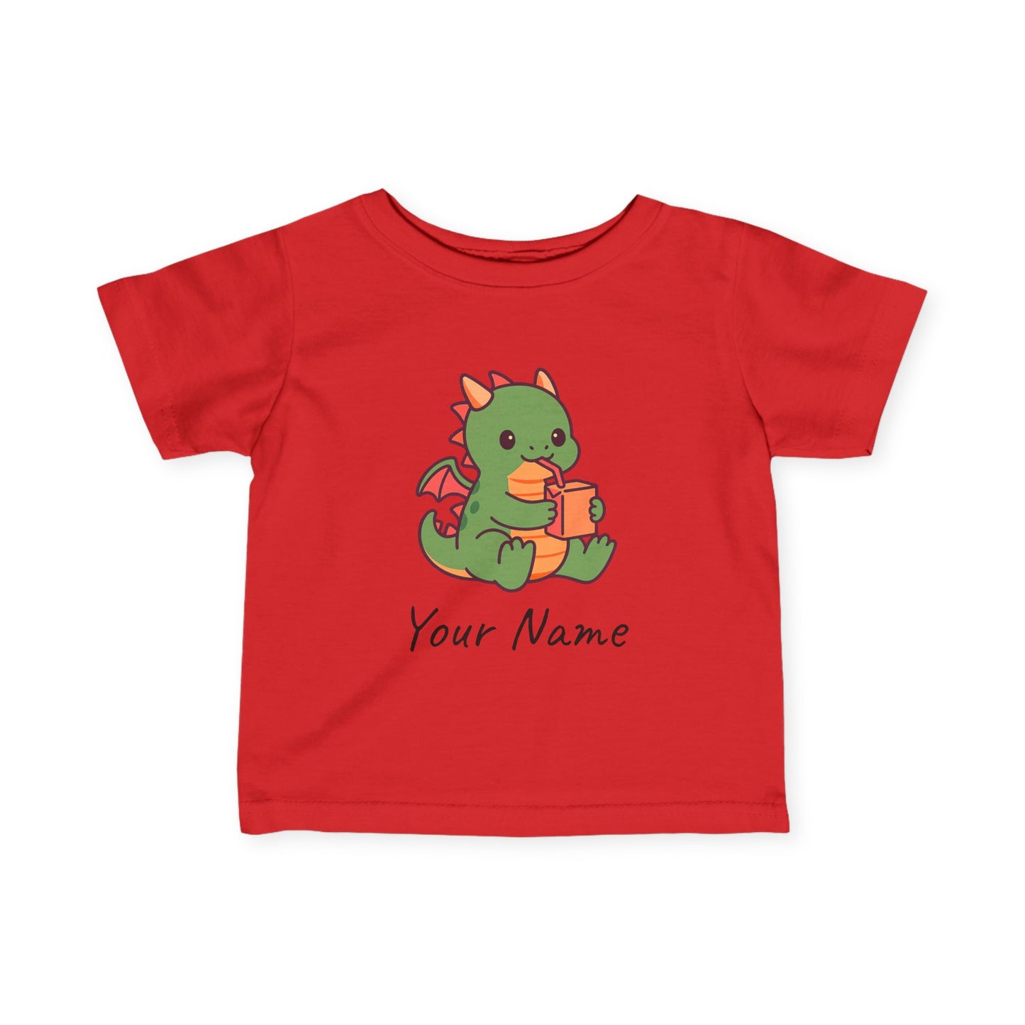 Personalized Cute Dragon & Juice Box Infant T-Shirt
