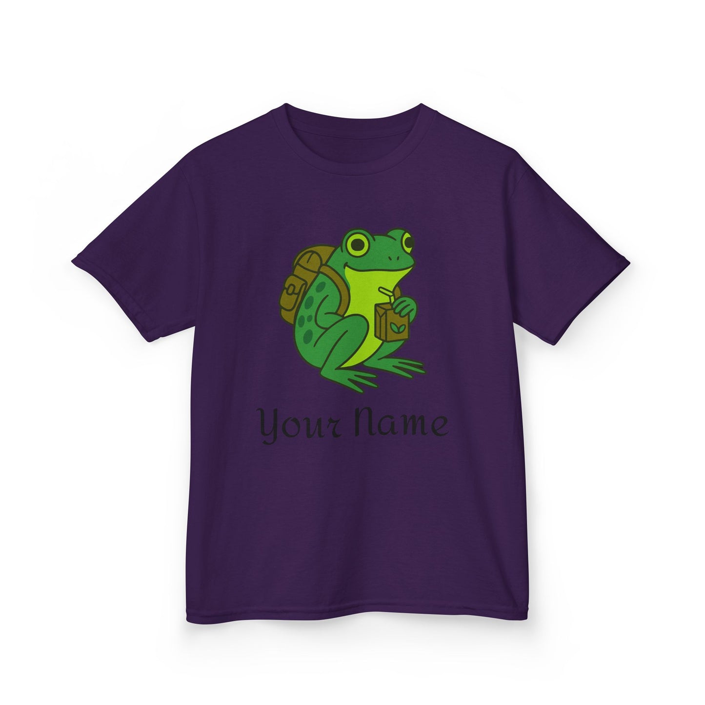 Personalized Green Frog Backpack & Juice Box Kids T-Shirt