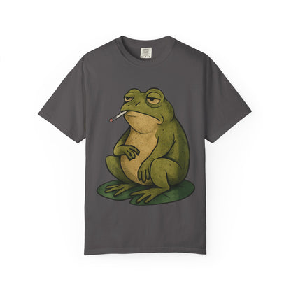 “Long Frog Day” – Grumpy Frog Smoking T-Shirt