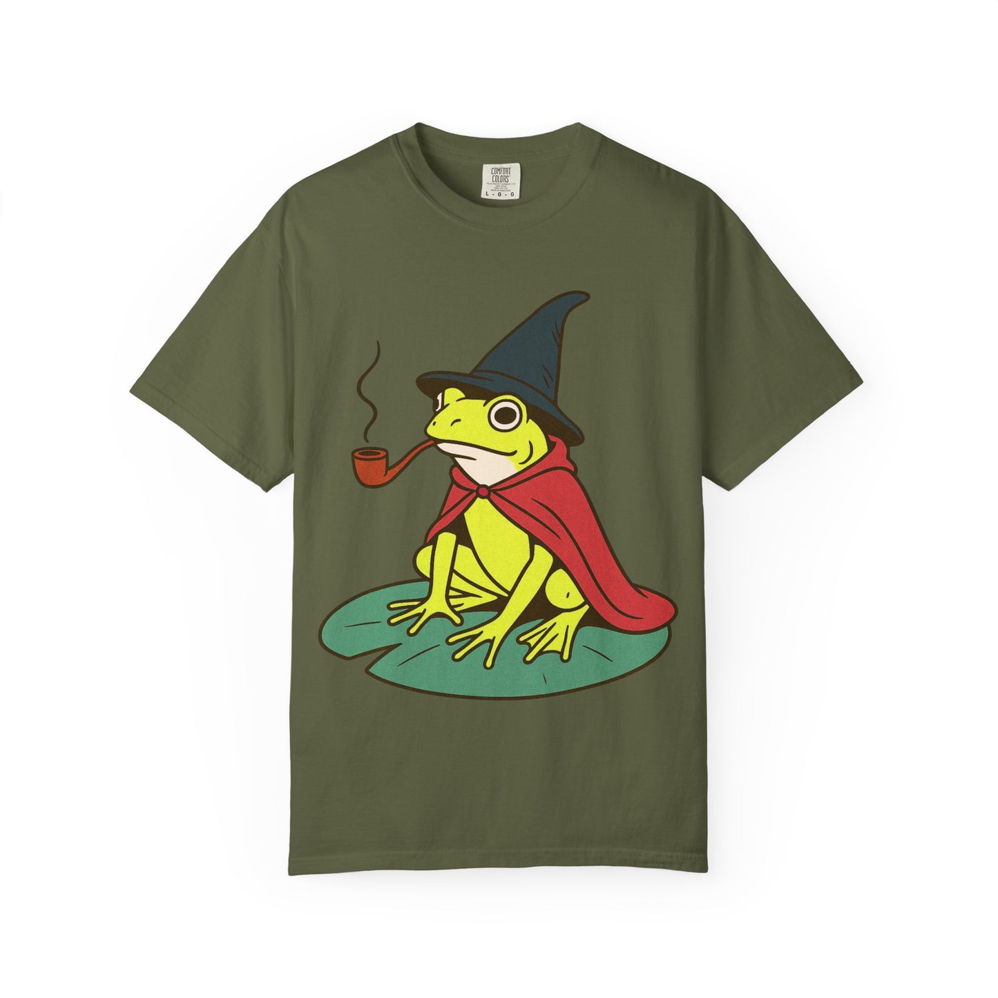 “Pond Sorcerer Supreme” – Pipe Smoking Wizard Frog T-Shirt