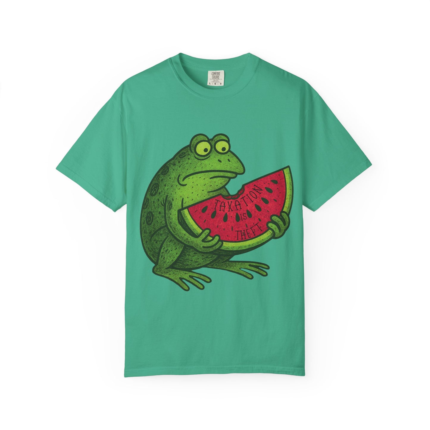“Taxation Is Theft” Frog Tee – Watermelon Woes