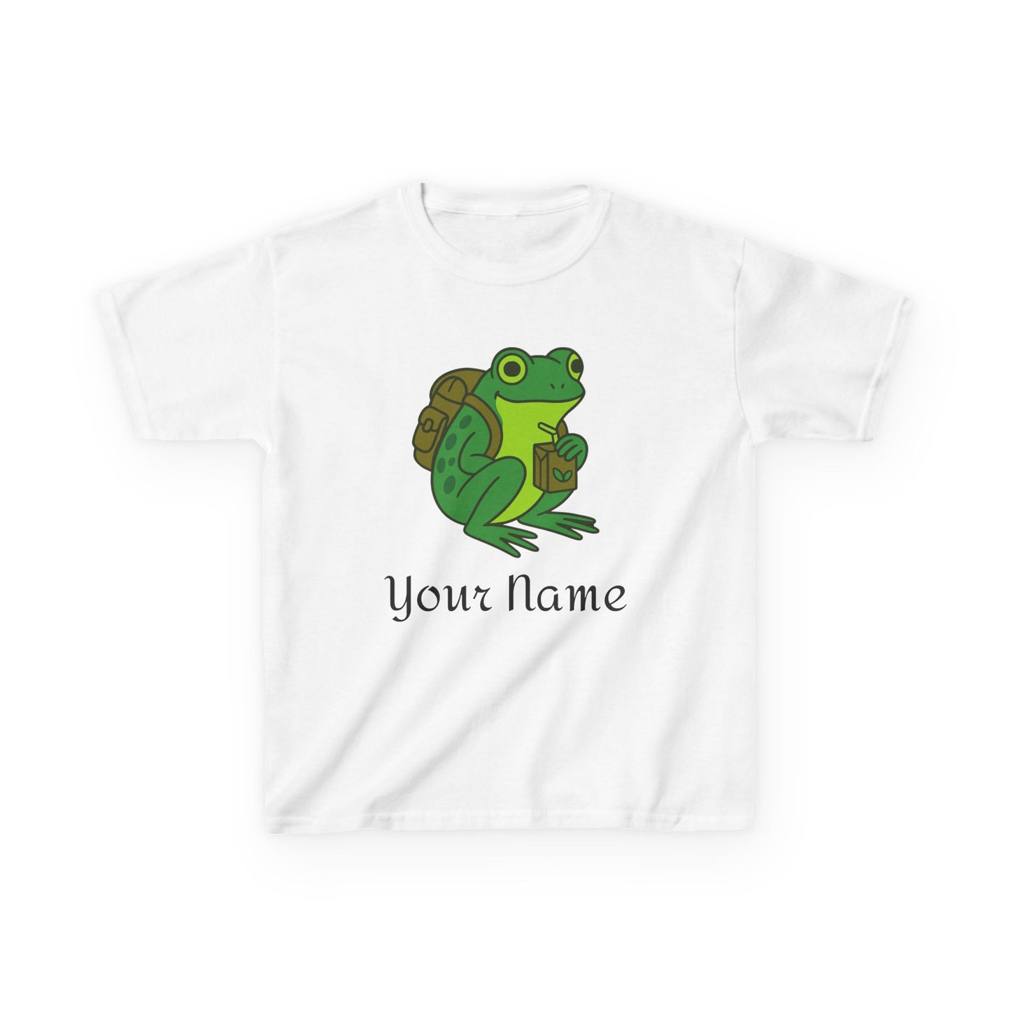 Personalized Green Frog Backpack & Juice Box Kids T-Shirt