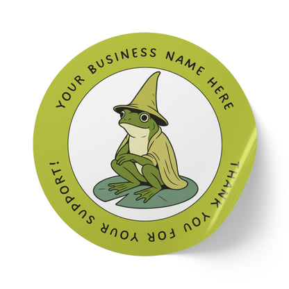 Custom Wizard Frog Thank You Sticker Roll