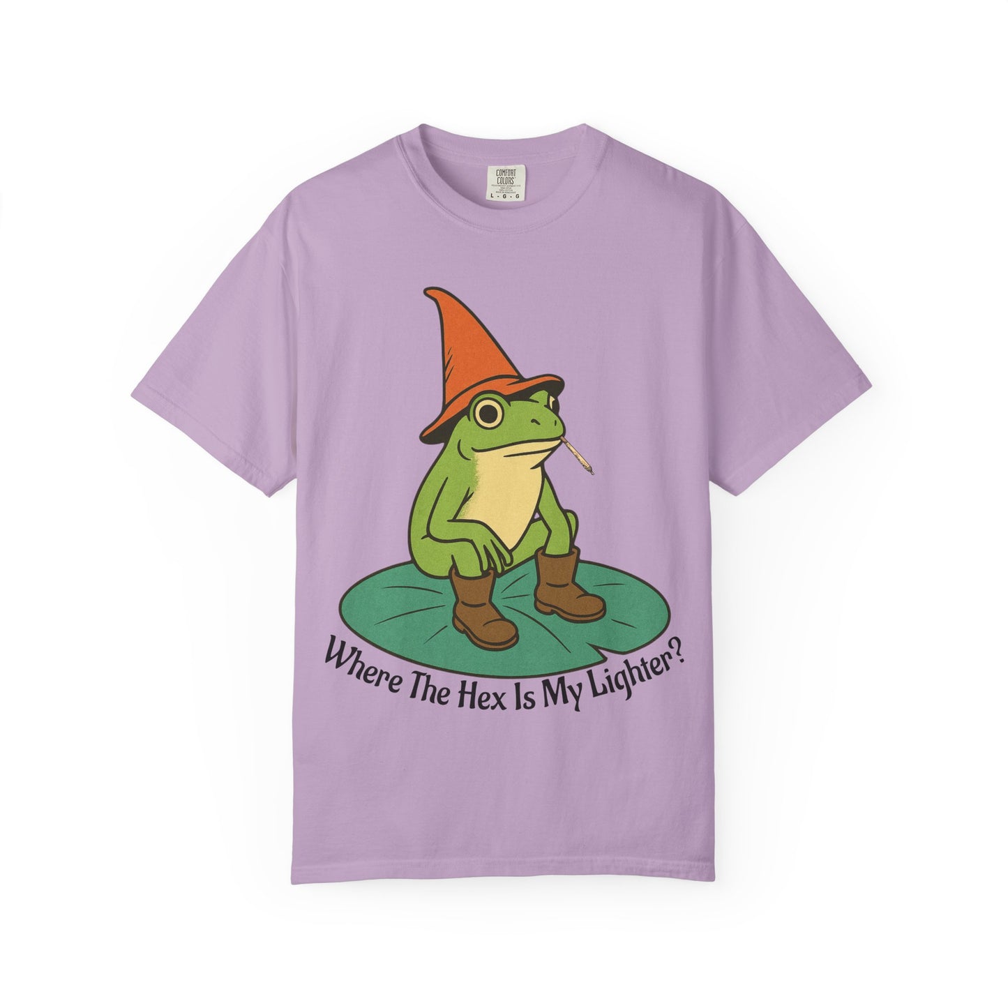 "Where the Hex is My Lighter?" – Wizard Frog Lilypad Tee