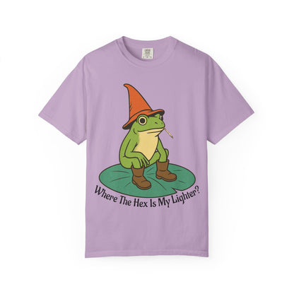 "Where the Hex is My Lighter?" – Wizard Frog Lilypad Tee