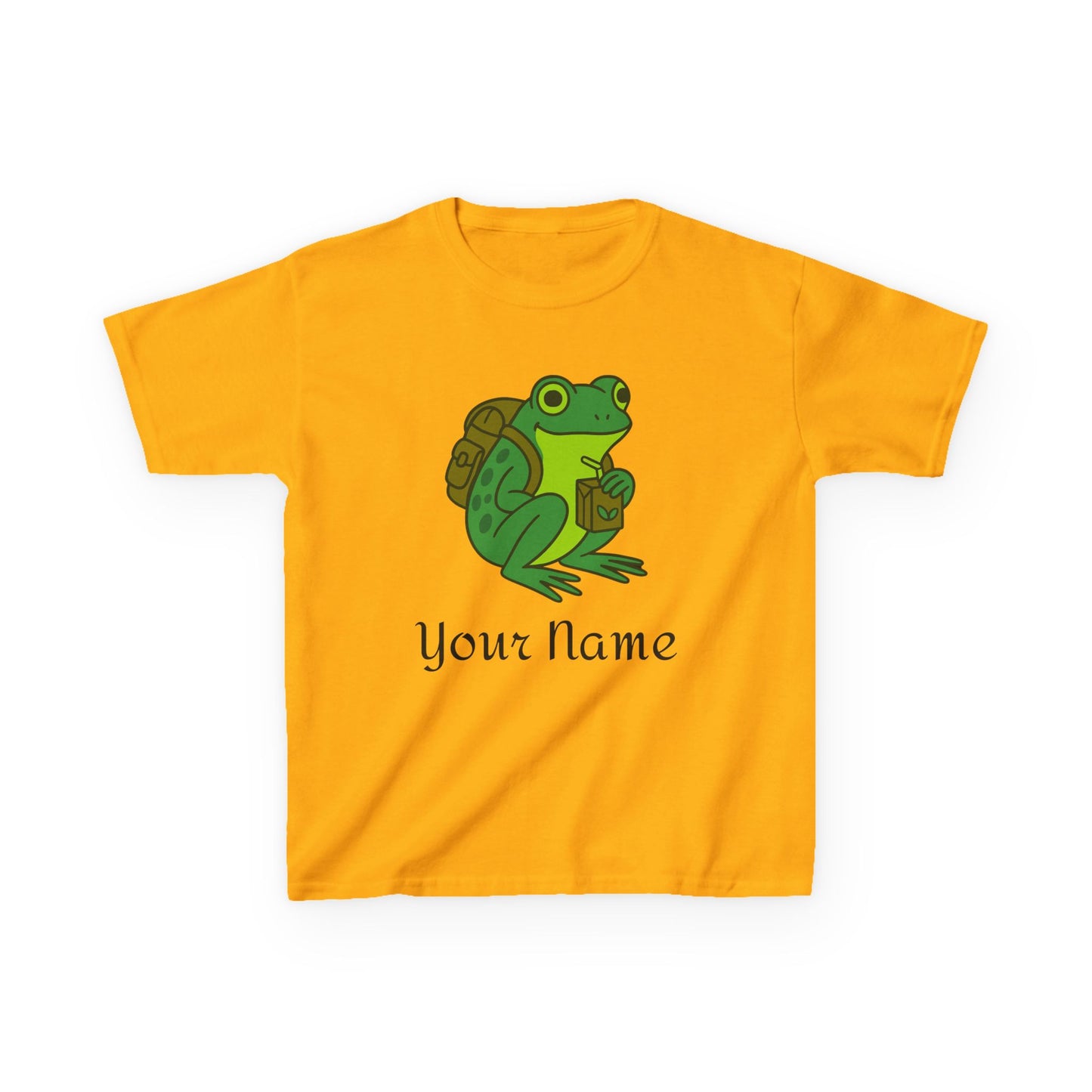 Personalized Green Frog Backpack & Juice Box Kids T-Shirt